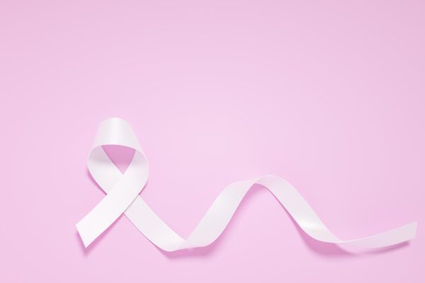 Breast cancer awareness symbol, white ribbon