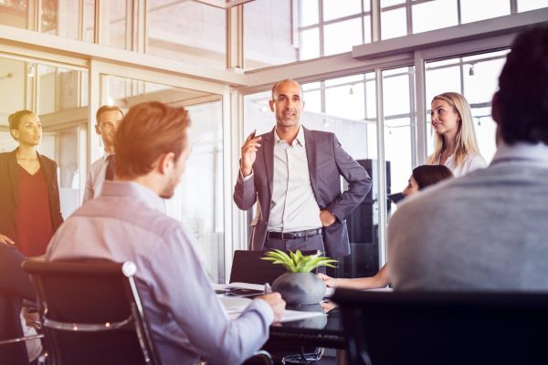 Businessman talking in meeting