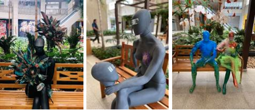 Alpha Square Mall reabre as portas com exposição de manequins que reforçam valores como amor e respeito