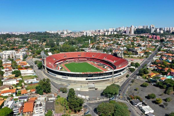 Panoramic view of Cicero Pompeu de Toledo Stadium. Morumbi Stadium. Great landscape.